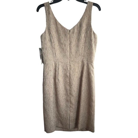 NWT Tahari Arthur S. Levine Valerie Light Caramel Sleeveless Beaded Dress - Picture 8 of 11